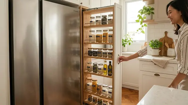 Ide Pantry Geser untuk Dapur Sempit (AI Generated)