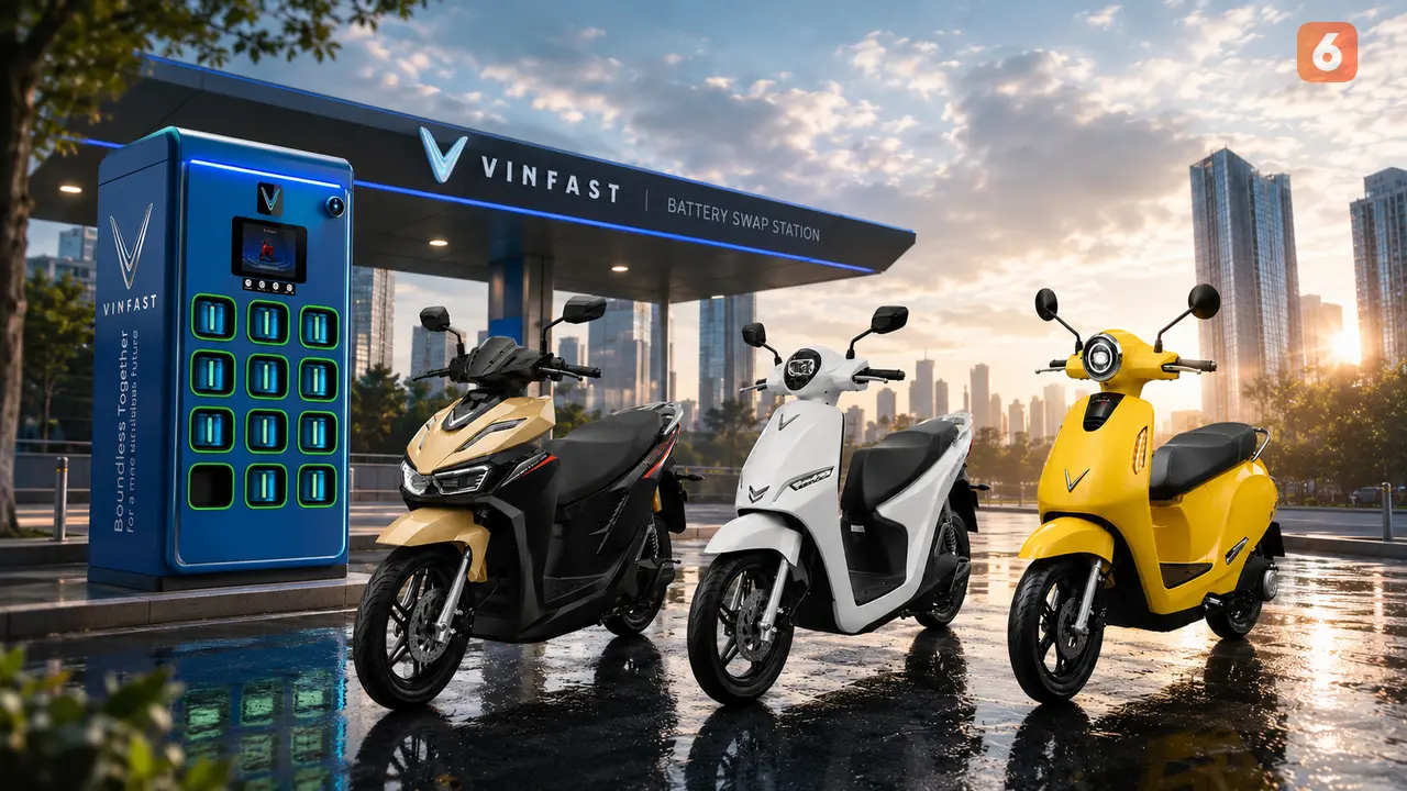 Ilustrasi motor listrik VinFast (Nurrohman Sidiq)