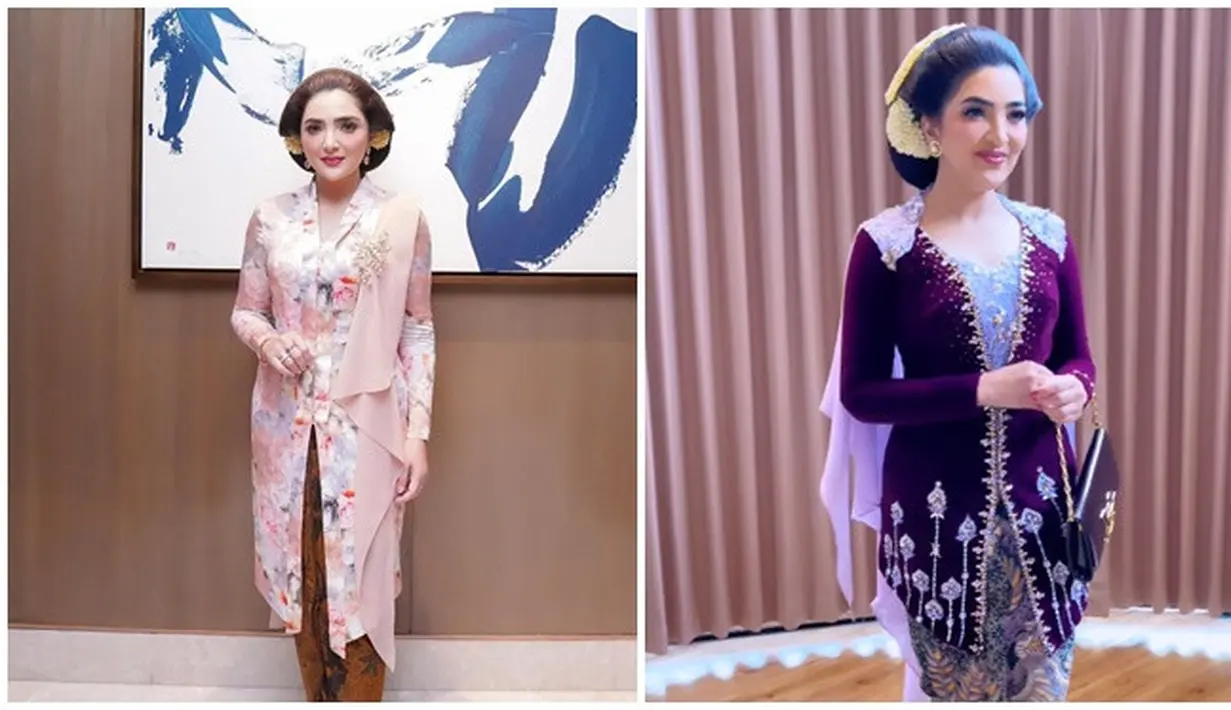 Begini detail kebaya yang dikenakan Ashanty di acara mitoni kehamilan pertama dan kedua Aurel. Sudah langganan, kebaya Ashanty ini merupakan rancangan desainer ternama Rika Wirtjes. Tak hanya mendesain kebaya untuk Ashanty, Rika juga merancang beskap untuk Anang Hermansyah. Selain desainnya yang berbeda, bahan kebaya Ashanty di mitoni kehamilan pertama dan kedua Aurel juga berbeda. (Liputan6.com/IG/@ashanty_ash)
