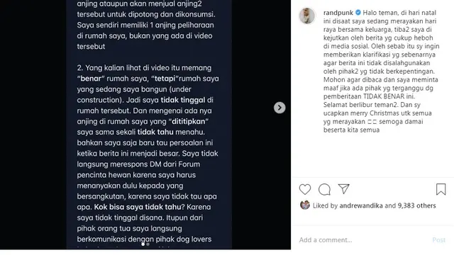 Randy Pangalila (Foto: Instagram/@randpunk)