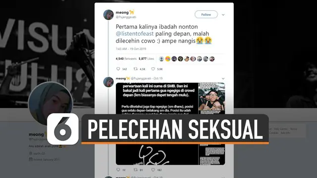Jagad Twitter diramaikan cerita pelecehan seksual saat konser. Feast di Bekasi pada Sabtu (19/10/2019). Kisah tersebut terdengar hingga telinga vokalis .Feast, Baskara Putra.
