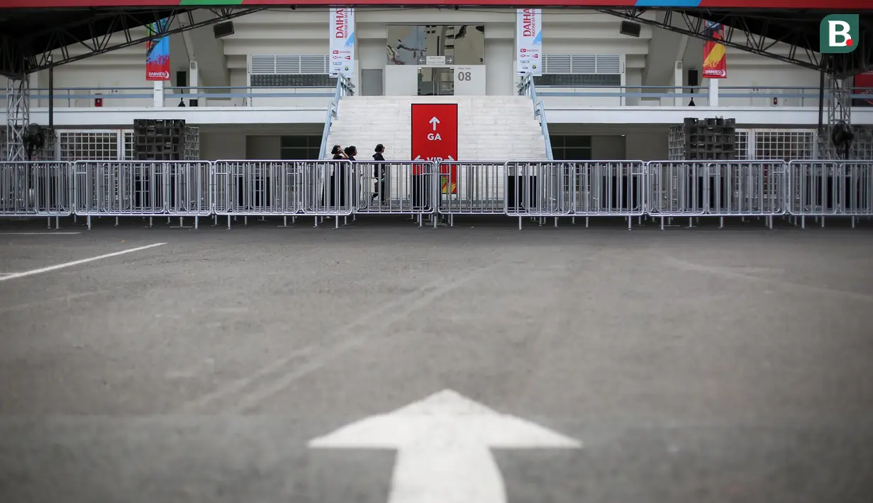 <p>Suasana Istora Senayan, Jakarta menjelang Indonesia Masters 2023 pada Senin (23/01/2023). Ajang ini nantinya akan berlangsung dari 24 hingga 29 Januari 2023. (Bola.com/Bagaskara Lazuardi)</p>