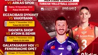 Jadwal Lengkap Turkish Volleyball League 2022/23 Live Vidio 17 sampai 20 November 2022