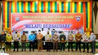 Deklarasi damai Melayu Bersaudare Pilkada serentak di Riau oleh Polda Riau dan Pemerintah Provinsi Riau. (Liputan6.com/M Syukur)