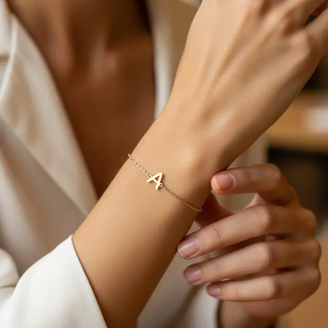 Model Gelang Emas Sederhana Custom dengan Nama Sendiri