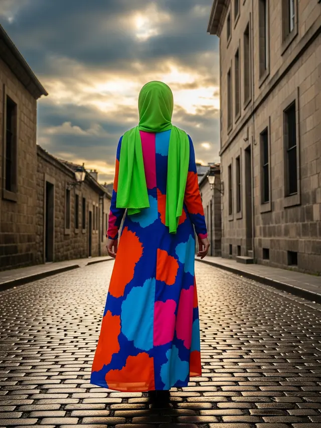 Warna Hijab Nabrak dengan Long Dress (Gemini AI)