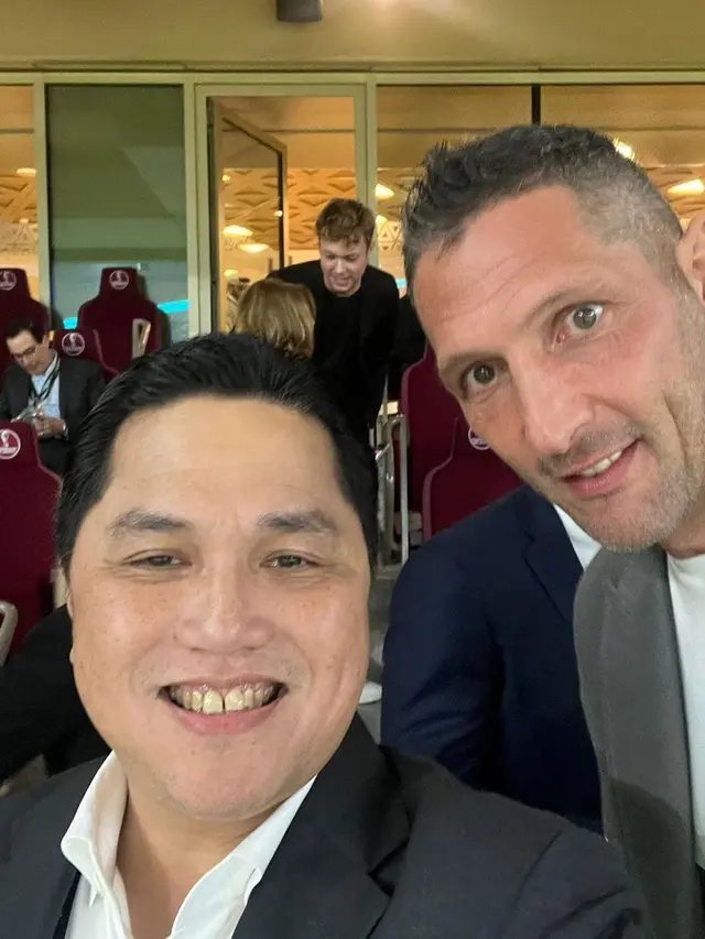 Momen Erick Thohir Bertemu Legenda Bintang Sepak Bola Dunia di Qatar
