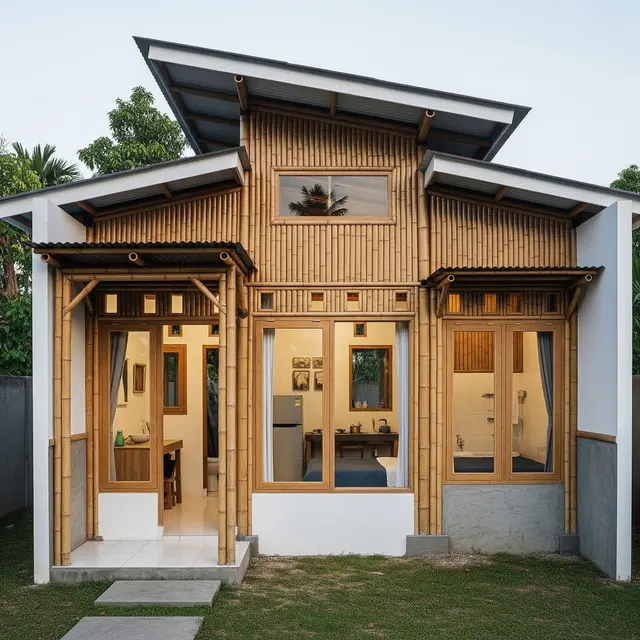 Desain Rumah Rp50 Juta Pakai Bambu Modern