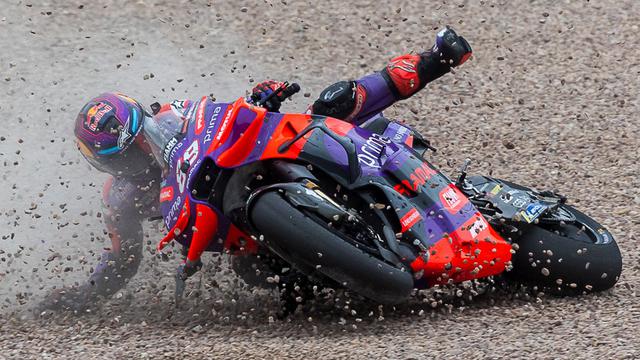 Foto: Momen Apes Jorge Martin di MotoGP Jerman 2024, Jatuh saat Pimpin Balapan
