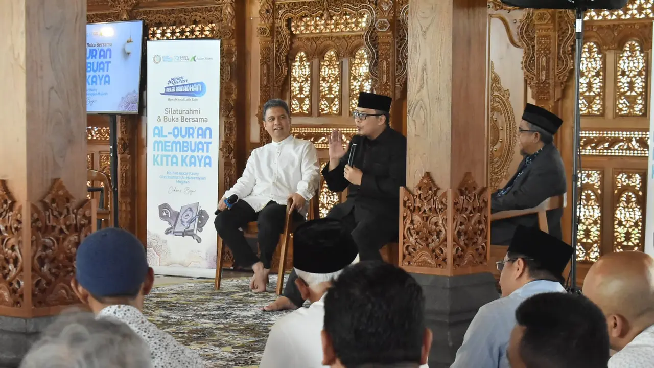 Kauny Qur’an Coorpora bersama para entitasnya Askar Kauny, Indonesia Mudah Menghapal Al Qur’an, Kauny Quran Global dan Smile Quran serta didukung Komunitas Pejuang Subuh Masjid Raya Pondok Indah menggelar Silaturahmi dan Buka Puasa Bersama. (Istimewa)