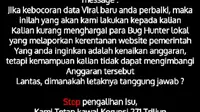 Aplikasi Depok Single Windows (DSW) milik Pemerintah Kota Depok diserang hacker sehingga membuat tampilannya berubah. (Dicky Agung).