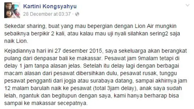 Curhat Netizen, Pertaruhan Nyawa dengan Lion Air