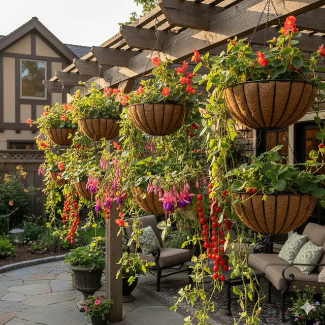 Keranjang Gantung (Hanging Baskets) untuk Kebun di Belakang Rumah