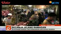 Sejumlah pasar mulai dipadati pembeli yang akan berbelanja untuk kebutuhan pada bulan suci ramadan.