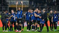 Kemenangan semakin mengukuhkan Inter Milan di puncak klasemen sementara Liga Italia dengan 57 poin dari 22 laga. (AP Photo/Antonio Calanni)