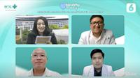 Spesialis bedah urologi RS EMC Pekayon, dr Dwiki Haryo Indrawan (kanan atas), spesialis bedah urologi RS Grha Kedoya, dr Alwyn G Samuel (kiri bawah), dan spesialis bedah urologi RS EMC Tangerang, dr Isaac Ardianson Deswanto (kanan bawah) saat menjelaskan soal kanker prostat di acara Healthy Monday Liputan6.com.