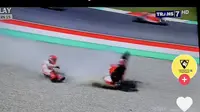 Video Marc Marquez kecelakaan di sirkuit Mugello Italia beredar viral di internet.  (Foto: TikTok @edysusantooooo).