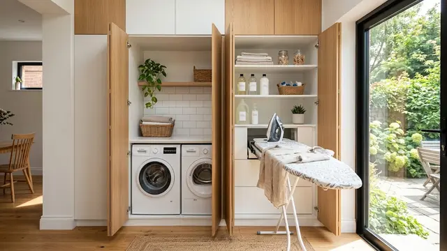 Desain Ruang Cuci dan Setrika Kecil di Belakang Rumah/AI Generated