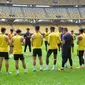 Timnas Malaysia saat menjalani sesi latihan resmi di Stadion Nasional, Bukit Jalil, Kuala Lumpur, Kamis (29/8/2019). (Bola.com/Dok. FAM)