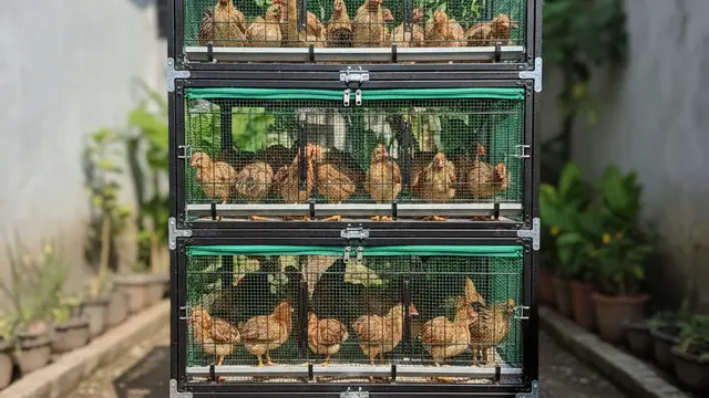 Desain Kandang Ayam Baja Ringan. AI