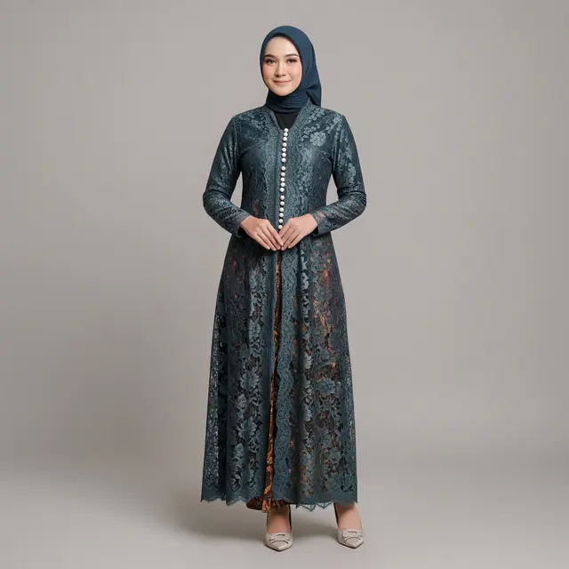Model Gamis Brokat Busui