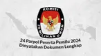 24 dari 40 partai politik yang mendaftar sebagai peserta pemilu 2024 dinyatakan lengkap dokumennya saat pendaftaran ditutup KPU. 16 partai politik lainnya masih menjalani proses pemeriksaan berkas.