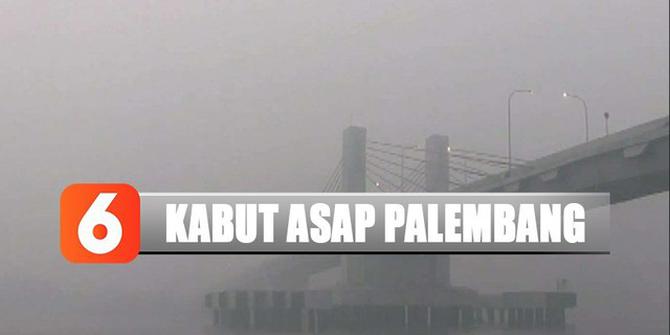 Saat Simbol Kota Palembang Tertutup Kabut Asap