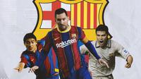 Barcelona - Juan Roman Riquelme, Lionel Messi, Javier Saviola (Bola.com/Adreanus Titus)