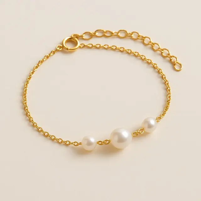 Model Gelang Emas Kombinasi Mutiara Classy (Image by ChatGPT)