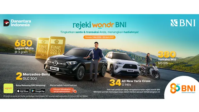 rejeki wondr BNI Hadirkan Hadiah Mobil hingga Emas, Begini Cara Menangkan Hadiahnya