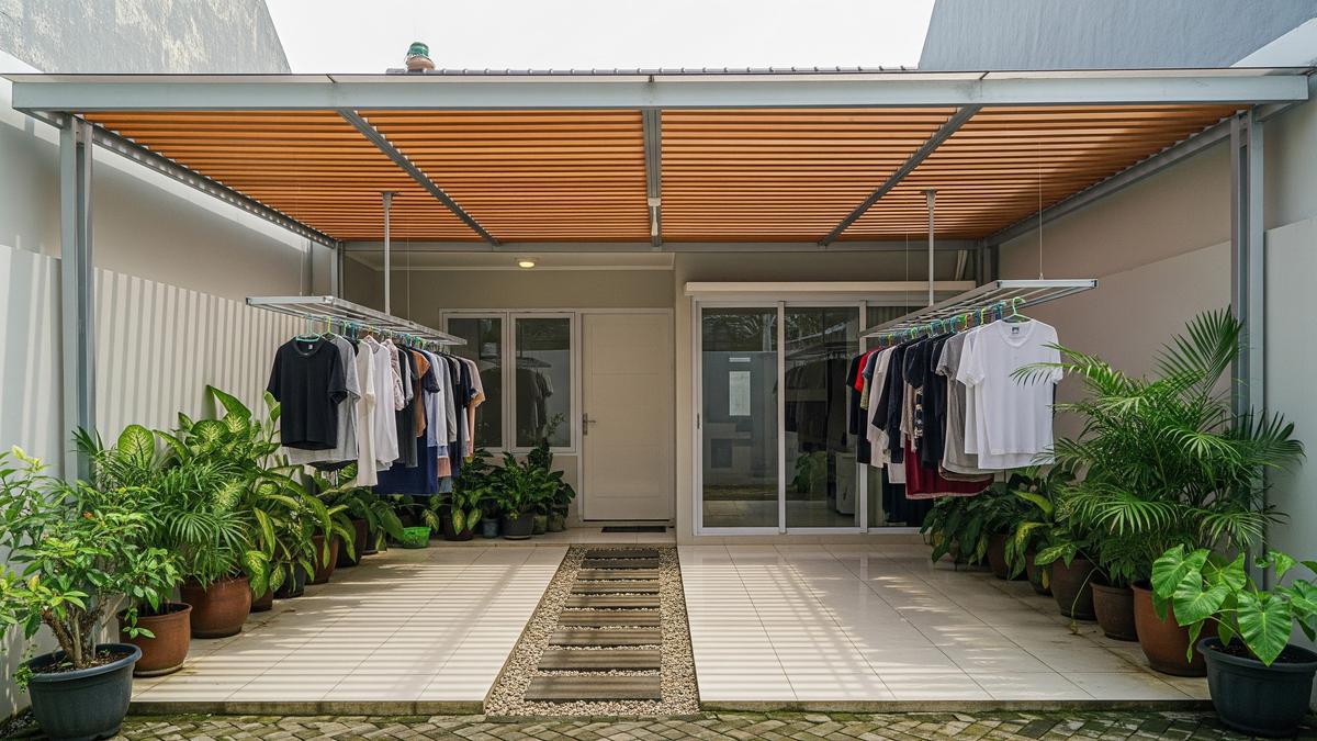 7 Model Ruang Jemur Tertutup di Halaman Belakang, Anti Hujan dan Tetap Estetik