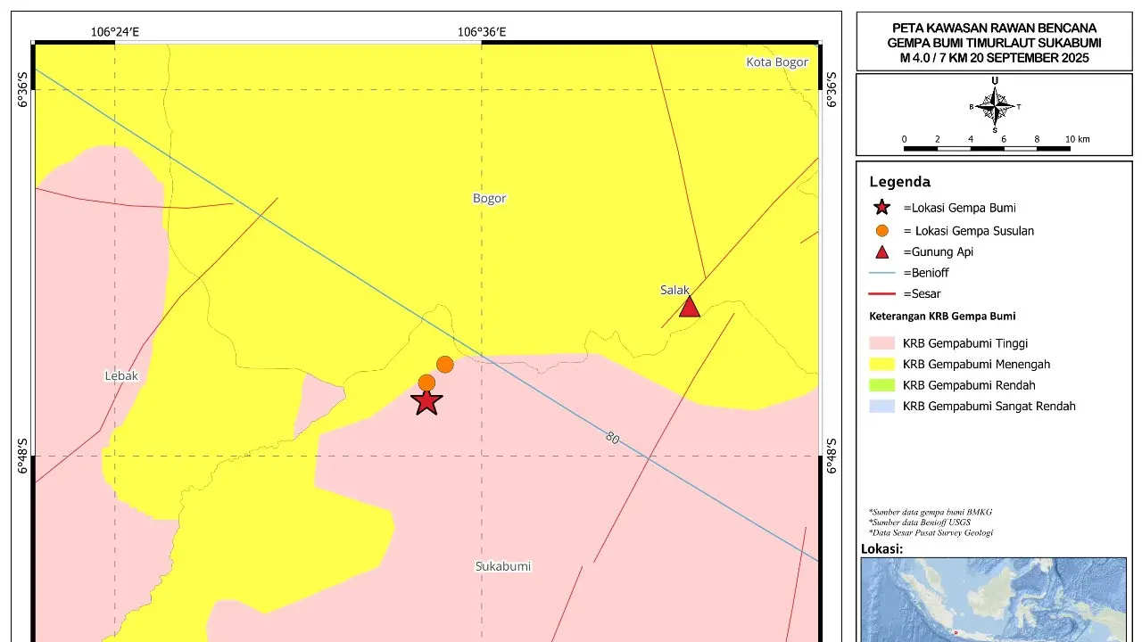 Rentetan gempa di Sukabumi