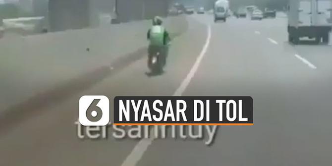 VIDEO: Viral Pengendara Ojek Online Masuk Tol