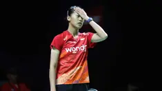 Pebulu tangkis tunggal putri Indonesia, Putri Kusuma Wardani saat bertanding melawan wakil Taiwan, Huang Yu-Hsun, pada babak 16 besar Indonesia Masters 2026 di Istora Gelora Bung Karno, Senayan, Jakarta, Kamis (22/1/2026). Langkah tunggal putri Indonesia, Putri Kusuma Wardani terhenti di 16 besar Indonesia Masters 2026. (Bola.com/M Iqbal Ichsan)