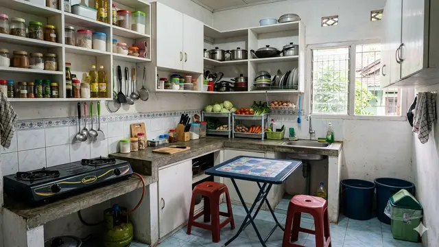 Model Dapur Sederhana Ukuran 2x2 di Kampung yang Fungsional