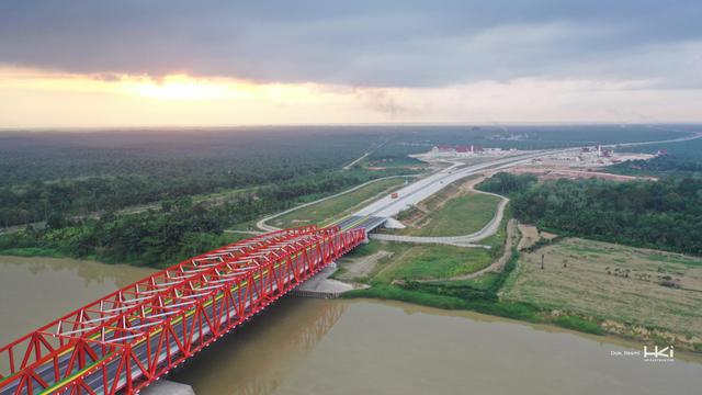 PT Hutama Karya Infrastruktur telah menyelesaikan proyek Jalan Tol Binjai-Pangkalan Brandan segmen Tanjungpura-Pangkalan Brandan. (Dok HKI)