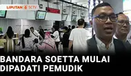 Tidak hanya terminal, tapi Bandara Soekarno-Hatta, Tangerang, Banten, ini sudah mulai dipadati para pemudik sejak Sabtu sore. Sebagian memilih mudik lebih awal untuk menghindari penumpukan.