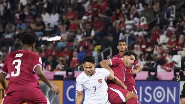 Potret pertandingan Indonesia U-23 vs Qatar (Sumber: PSSI)