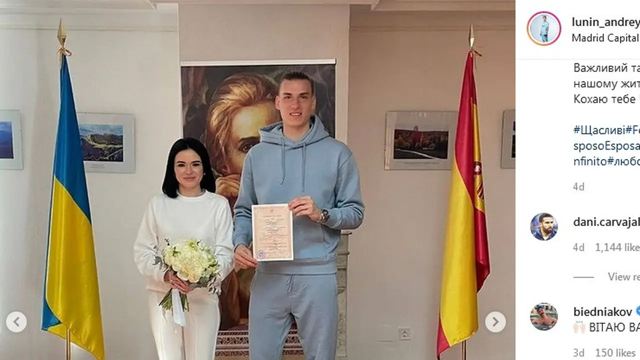 Pernikahan Unik Kiper Real Madrid dengan Anastasia Tamasova, Pakaiannya Bikin Tercengang
