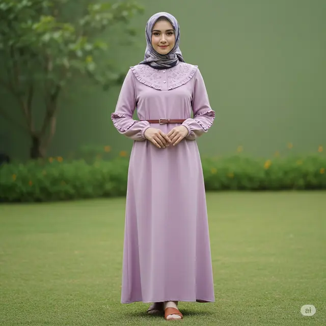 Model Baju Gamis yang Simpel Tapi Menarik. Foto: Gemini