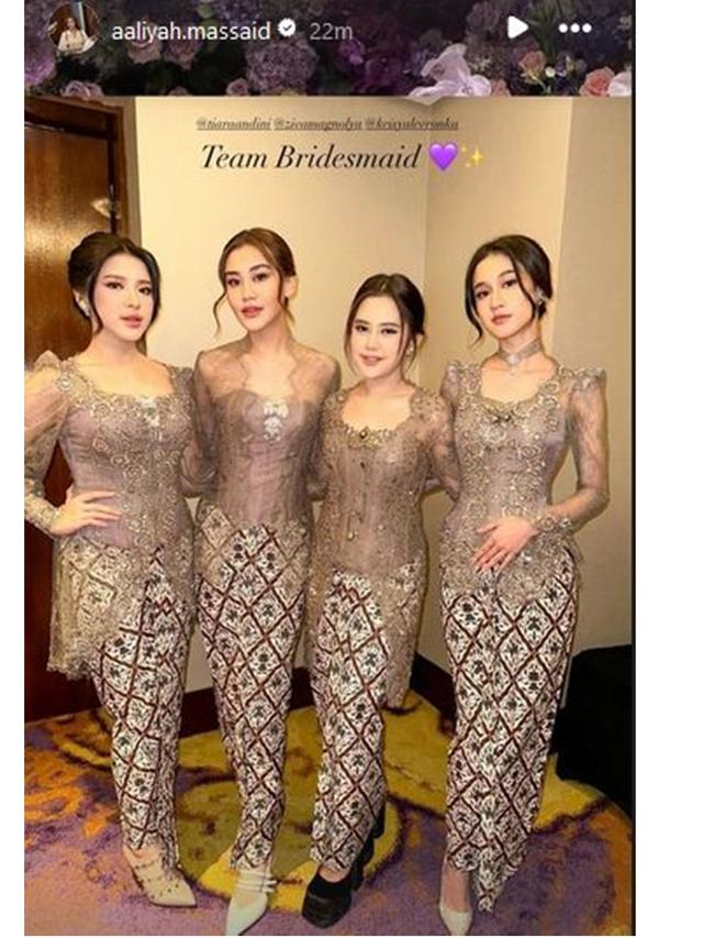 6 Potret Bridesmaid di Akad Nikah Mahalini dan Rizky Febian, Ada Aaliyah Massaid