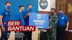 Berita video memberi bantuan 250 APD (Alat Pelindung Diri) dan 10.000 masker untuk penanganan COVID-19 ke Kodam III/Siliwangi.