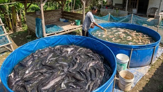 Ternak Lele dan Nila di Kolam Terpal