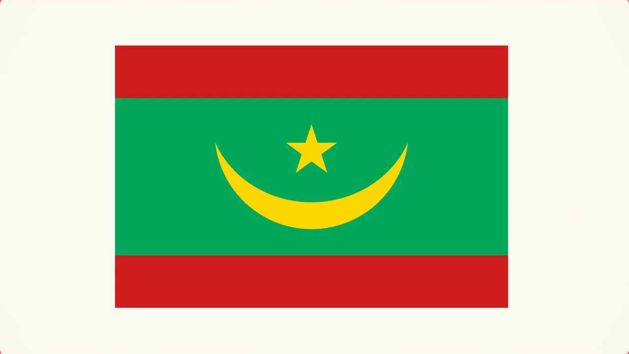 Ilustrasi bendera Mauritania