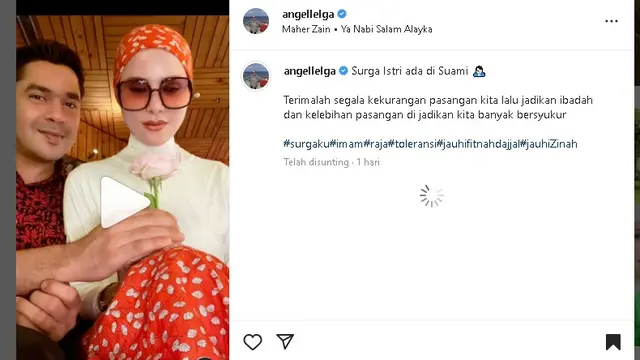 Kemesraan Angel Lelga dengan seorang pria, isyaratkan sudah nikah lagi (Foto: Instagram angellega)
