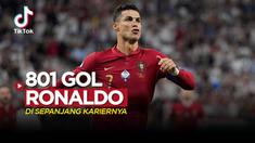 Berita video TikTok tentang rincian gol-gol Cristiano Ronaldo yang dicetaknya di klub dan Timnas Portugal.