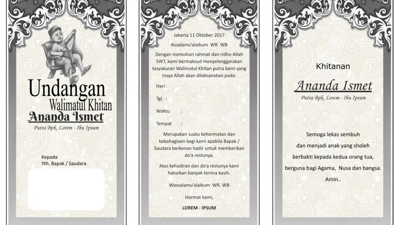 5 Contoh Undangan Khitanan Anak dalam Berbagai Format - Hot Liputan6.com