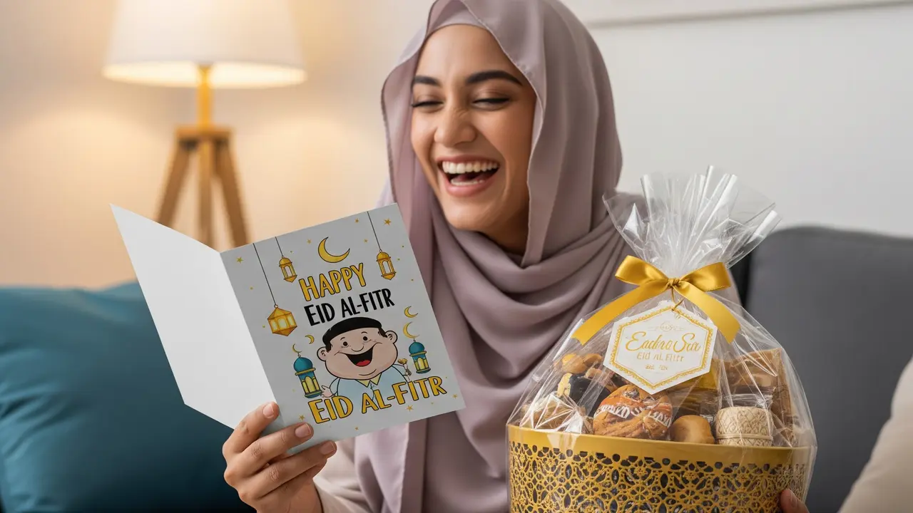 Ilustrasi Ucapan Idul Fitri Lucu dan Unik Tema Makanan hingga THR/Gemini AI