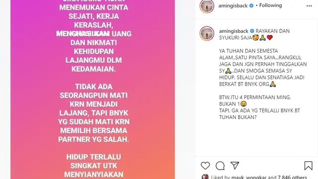 Aming (Foto: Instagram/@amingisback)