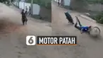 Tiba-tiba ketika ia melakukan freestyle dengan menjumpingkan motornya.